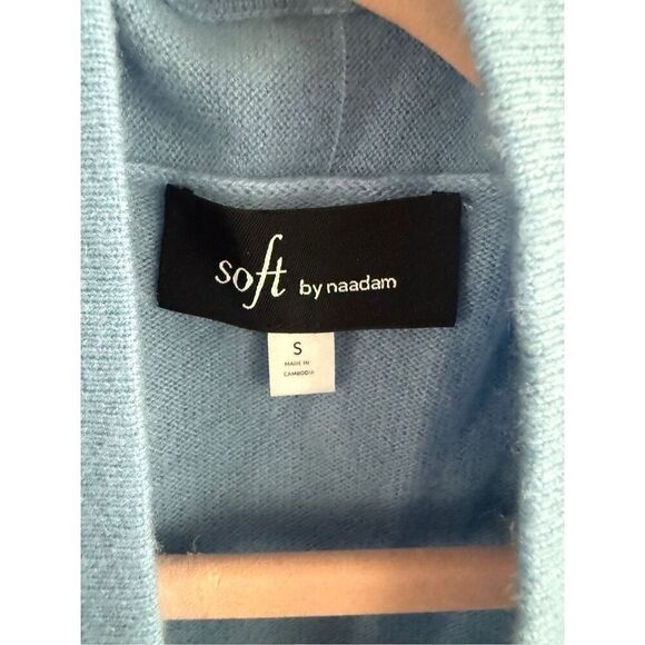 Soft by Naadam Womens Light Blue 100% Cashmere Open Front Cardigan Size Small - Picture 16 of 16